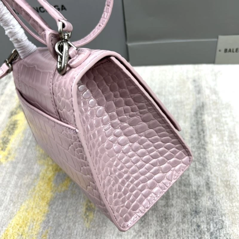 Balenciaga Hourglass Bag - Blush Pink Crocodile Pattern ComfortFit 78726