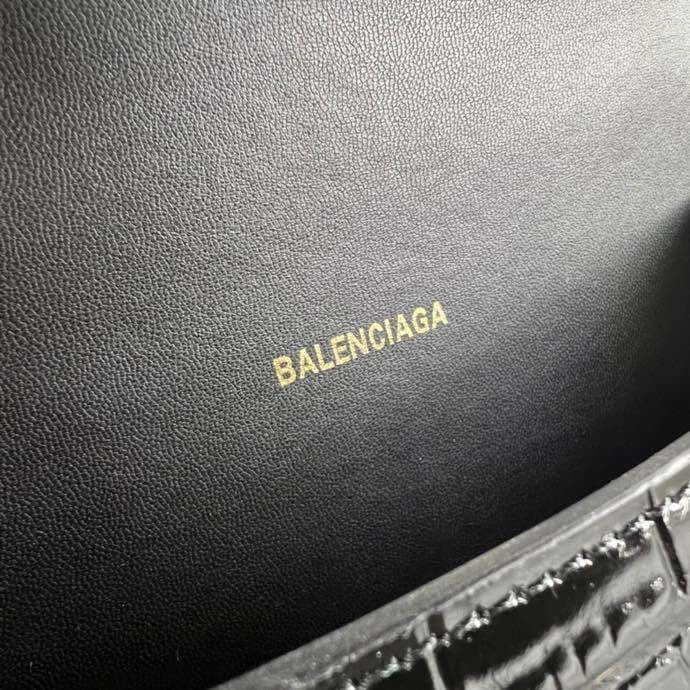 Durable Balenciaga Hourglass Bag - Crocodile Pattern with Gold Buckle 78712