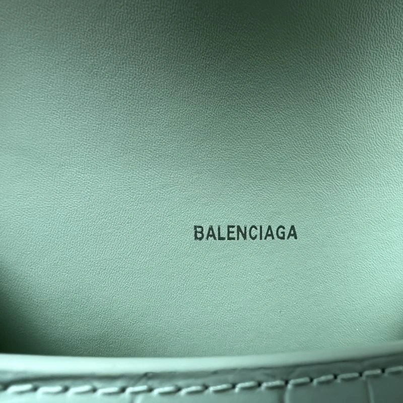 Balenciaga Hourglass Bag - Mint Green Crocodile Pattern Sporty 78702