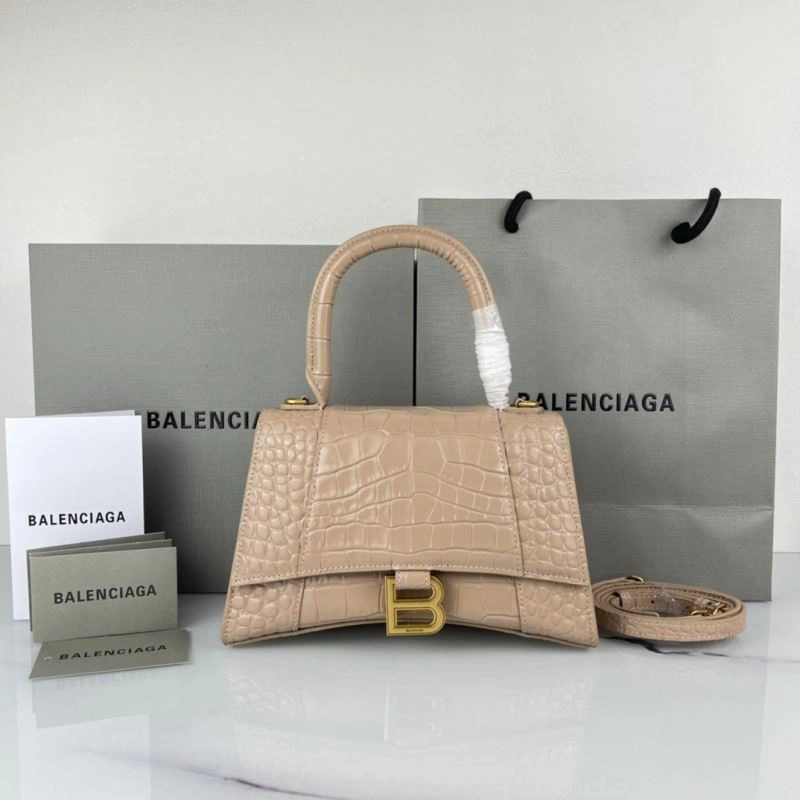 StreetReady Balenciaga Hourglass Bag - Naked Pink Crocodile with Gold Buckle 78729