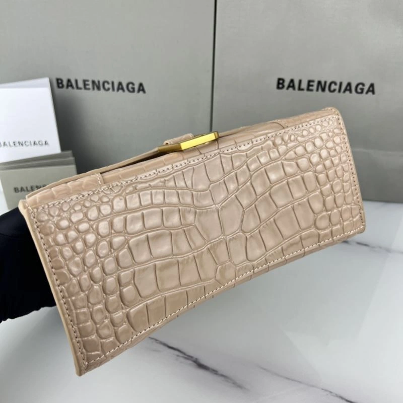 StreetReady Balenciaga Hourglass Bag - Naked Pink Crocodile with Gold Buckle 78729
