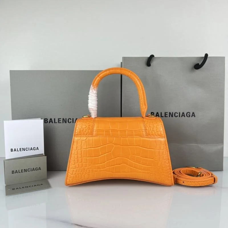 Balenciaga Hourglass Bag - Orange Crocodile with Gold Buckle TimelessDesign 37595