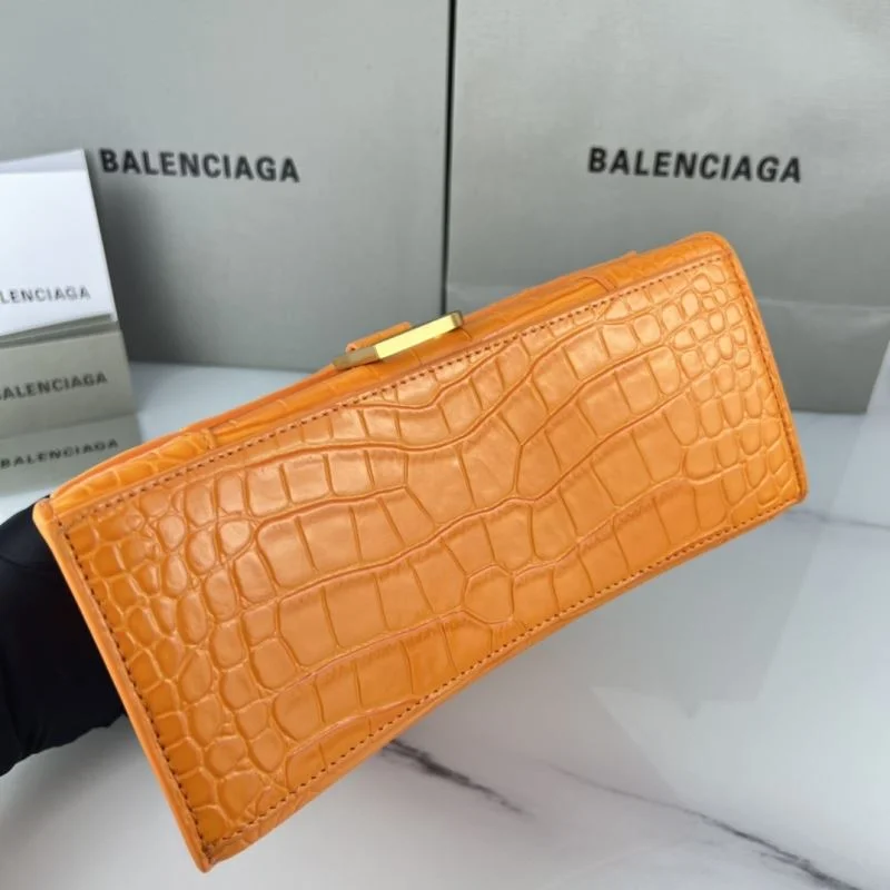Balenciaga Hourglass Bag - Orange Crocodile with Gold Buckle TimelessDesign 37595