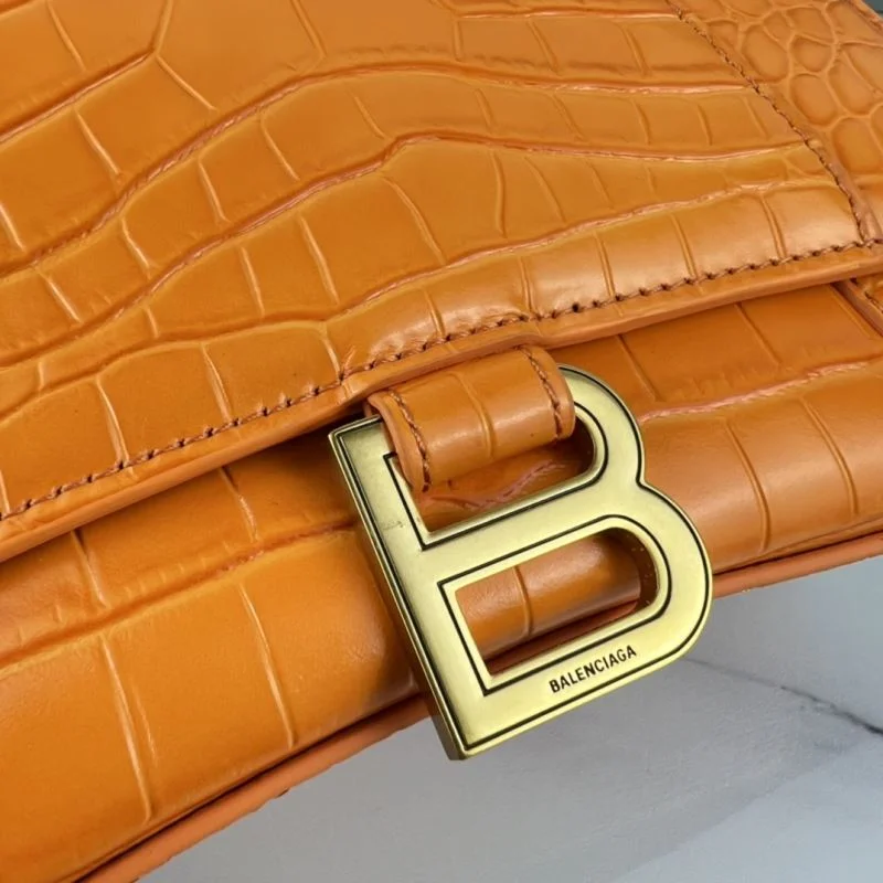 Balenciaga Hourglass Bag - Orange Crocodile with Gold Buckle TimelessDesign 37595
