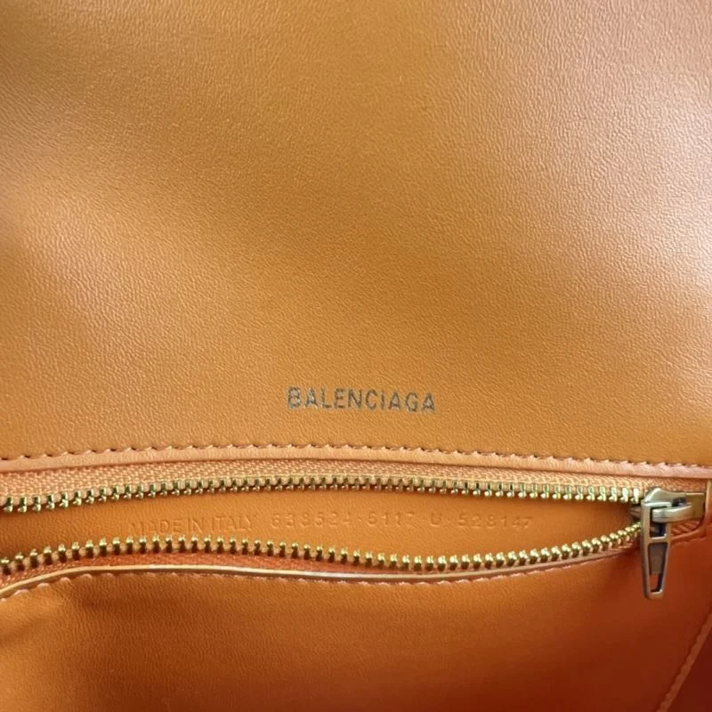 Balenciaga Hourglass Bag - Orange Crocodile with Gold Buckle TimelessDesign 37595