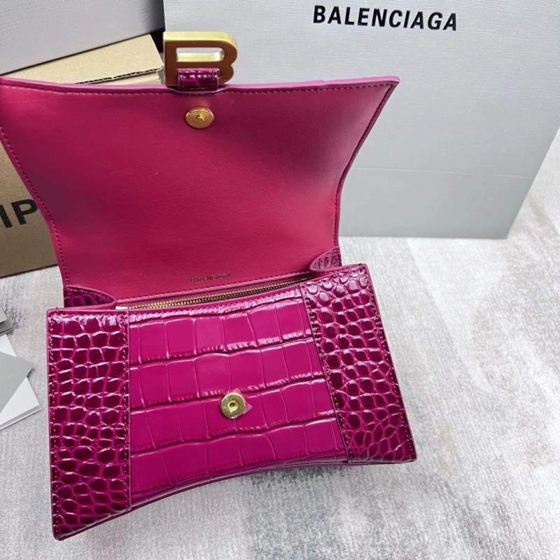 Snug Balenciaga Hourglass Bag in Cherry Red Crocodile Pattern 78699