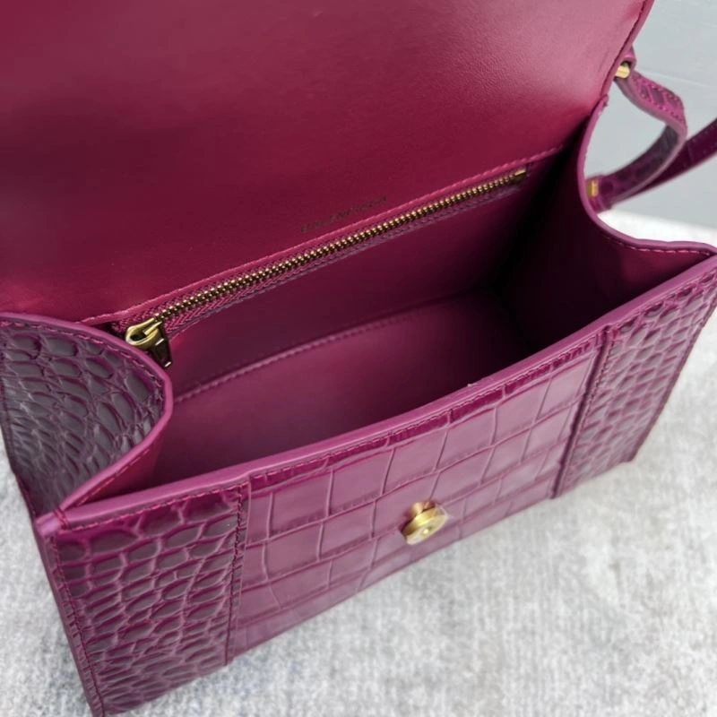 Snug Balenciaga Hourglass Bag in Cherry Red Crocodile Pattern 78699