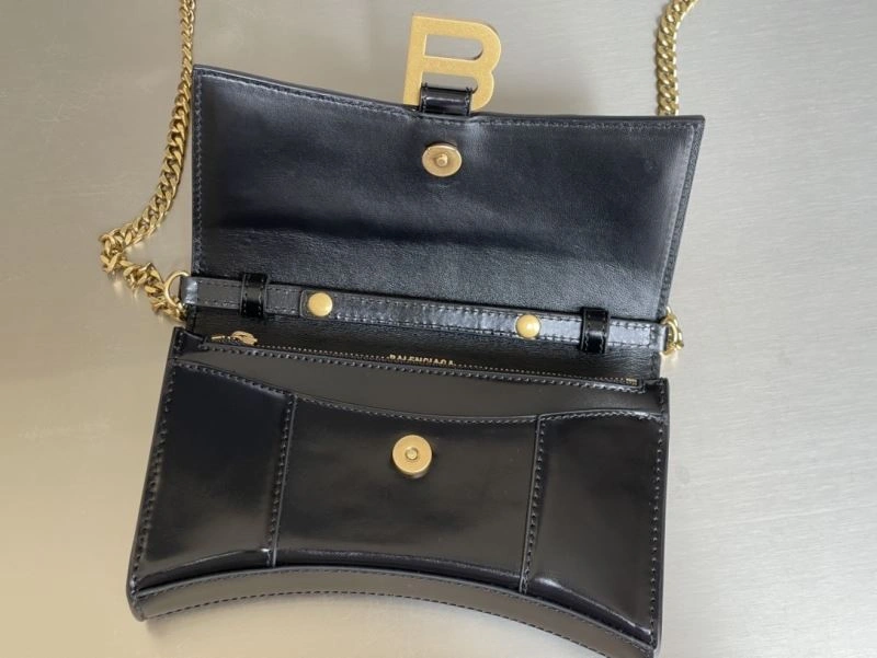 Balenciaga Hourglass Chain Bag - Black with Gold Buckle Premium 78693
