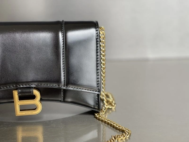 Balenciaga Hourglass Chain Bag - Black with Gold Buckle Premium 78693