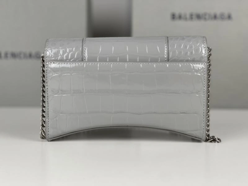 Balenciaga Hourglass Chain Bag - Deep Gray Crocodile Pattern FlexibleFit 78685