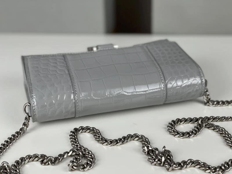 Balenciaga Hourglass Chain Bag - Deep Gray Crocodile Pattern FlexibleFit 78685