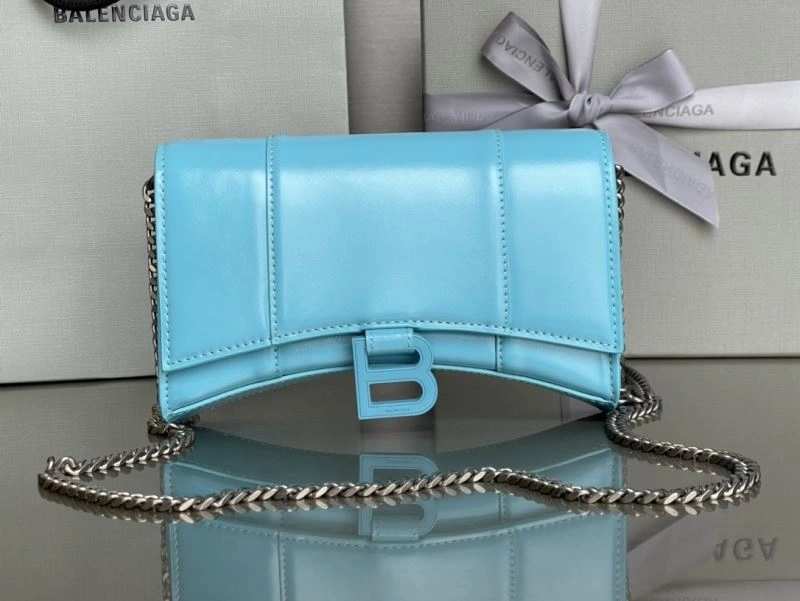 Balenciaga Hourglass Chain Bag in Plain Sky Blue with Buckle Vibrant 78690