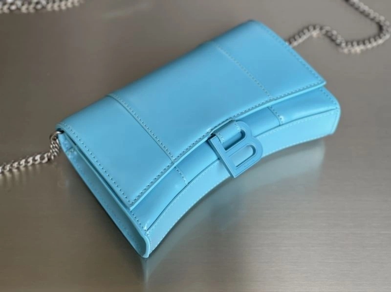 Balenciaga Hourglass Chain Bag in Plain Sky Blue with Buckle Vibrant 78690