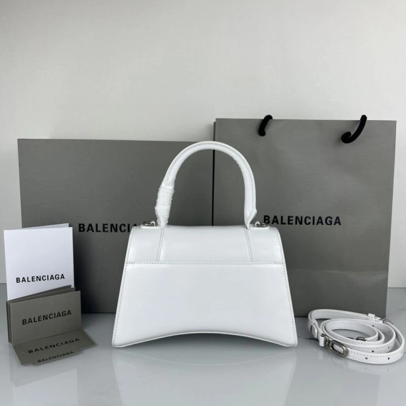 Premium Balenciaga Hourglass Cowhide Bag with Silver Buckle - 23x10x24cm 78742