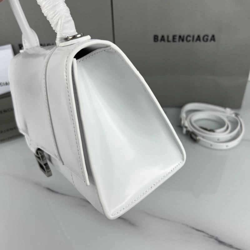 Premium Balenciaga Hourglass Cowhide Bag with Silver Buckle - 23x10x24cm 78742