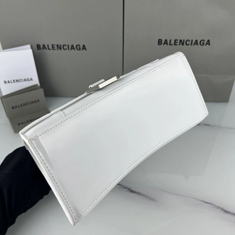 Premium Balenciaga Hourglass Cowhide Bag with Silver Buckle - 23x10x24cm 78742