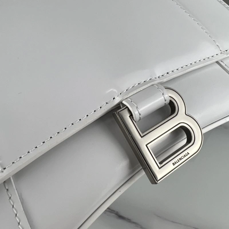Premium Balenciaga Hourglass Cowhide Bag with Silver Buckle - 23x10x24cm 78742