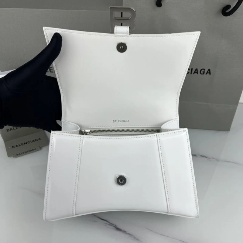 Premium Balenciaga Hourglass Cowhide Bag with Silver Buckle - 23x10x24cm 78742