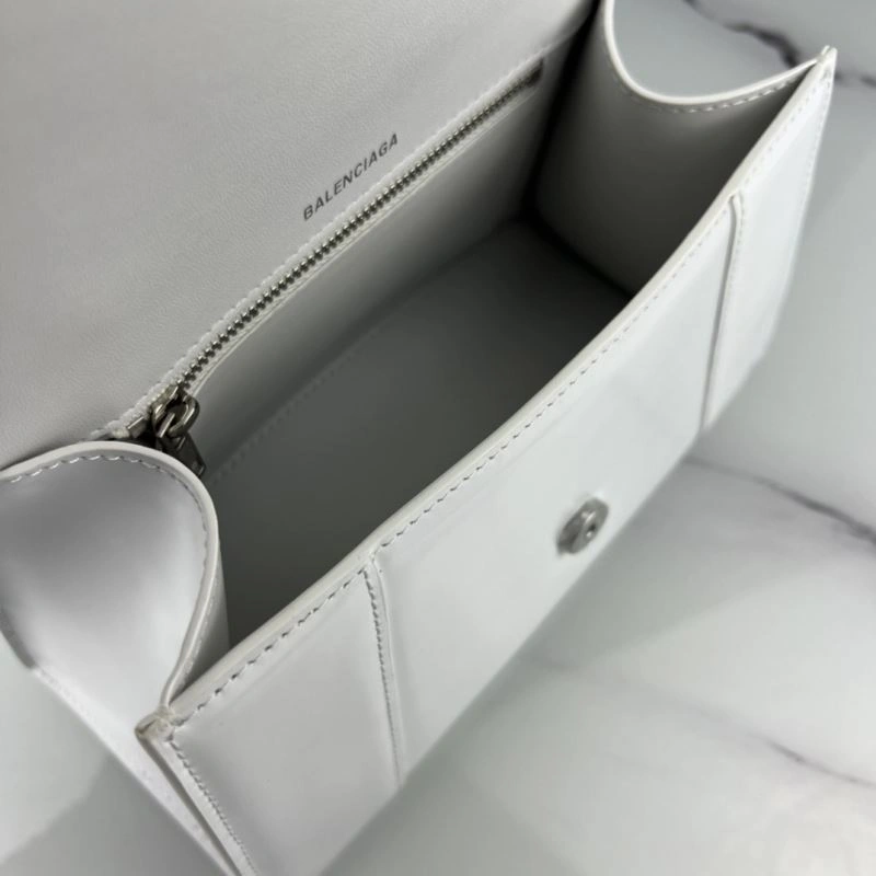 Premium Balenciaga Hourglass Cowhide Bag with Silver Buckle - 23x10x24cm 78742