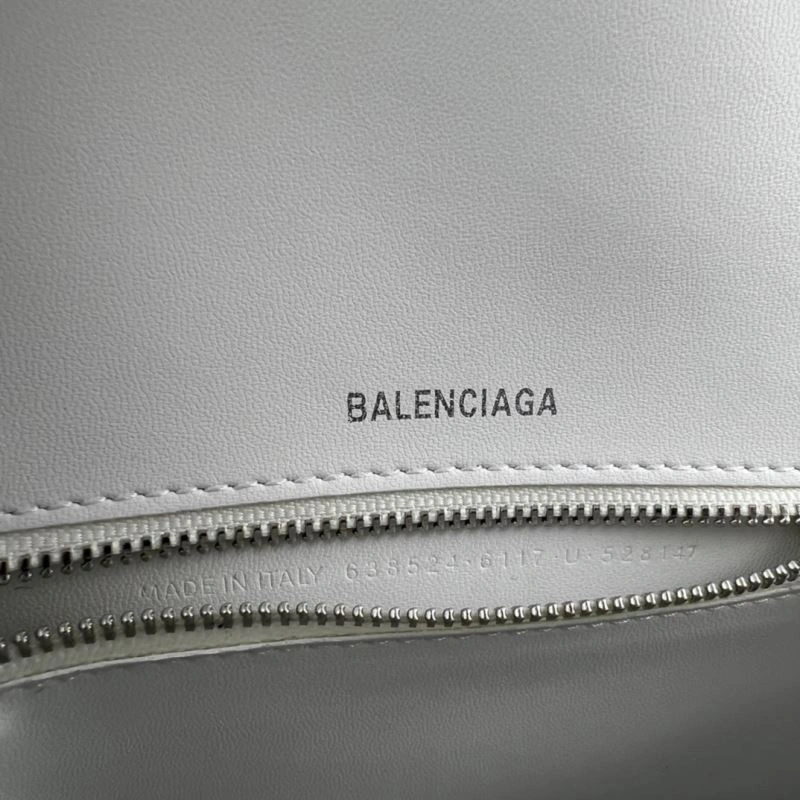 Premium Balenciaga Hourglass Cowhide Bag with Silver Buckle - 23x10x24cm 78742