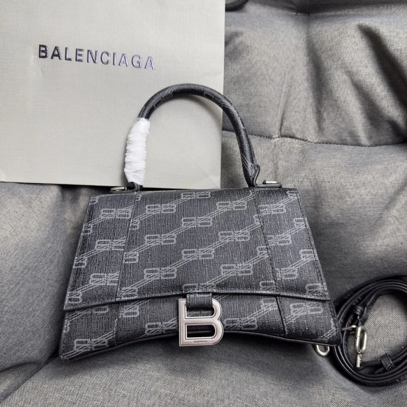 Bold Balenciaga Hourglass Crescent Moon Black Silver Buckle Bag 69995