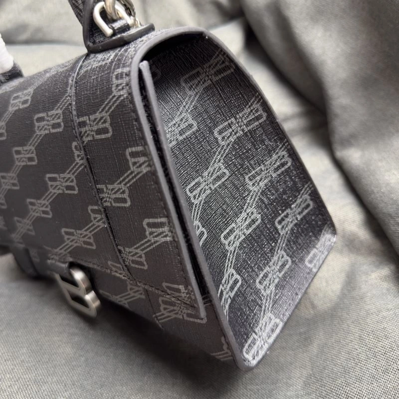 Bold Balenciaga Hourglass Crescent Moon Black Silver Buckle Bag 69995