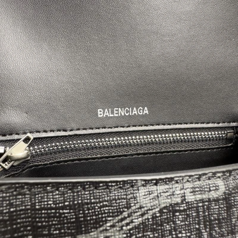Bold Balenciaga Hourglass Crescent Moon Black Silver Buckle Bag 69995