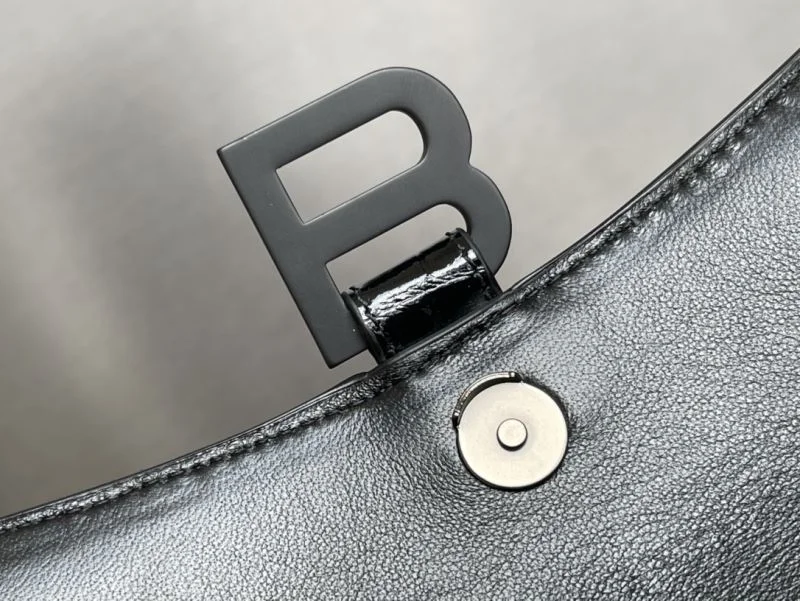 TimelessDesign Balenciaga Hourglass Crocodile Black Buckle Chain Bag 38285