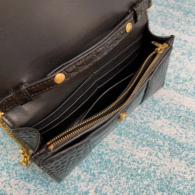 Balenciaga Hourglass Crocodile Chain Bag in Black Gold GoAnywhere 72651