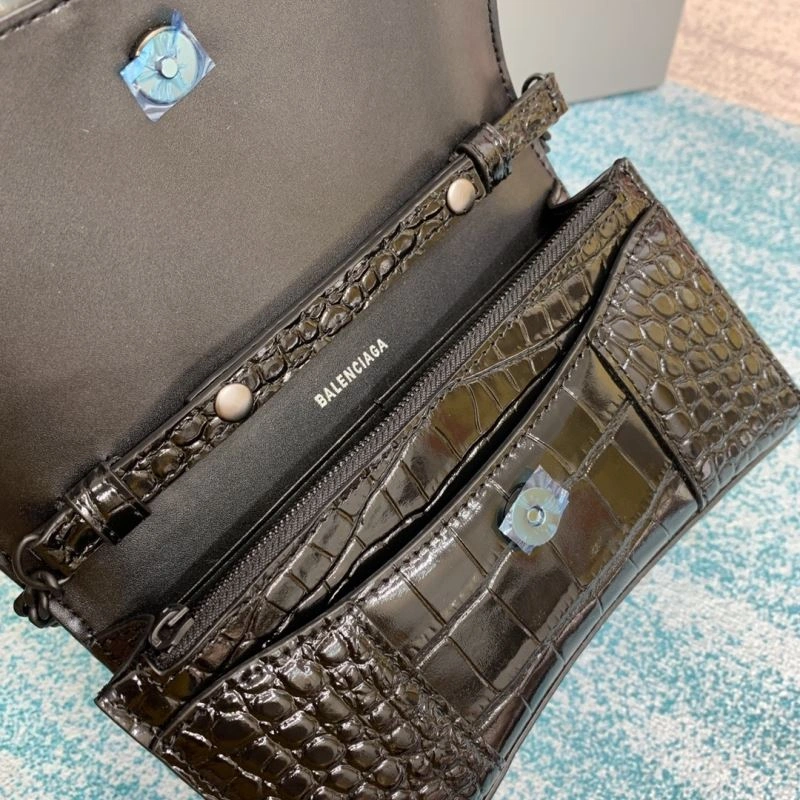 Classic Balenciaga Hourglass Crocodile Chain Bag with B-Pull Tab 72610