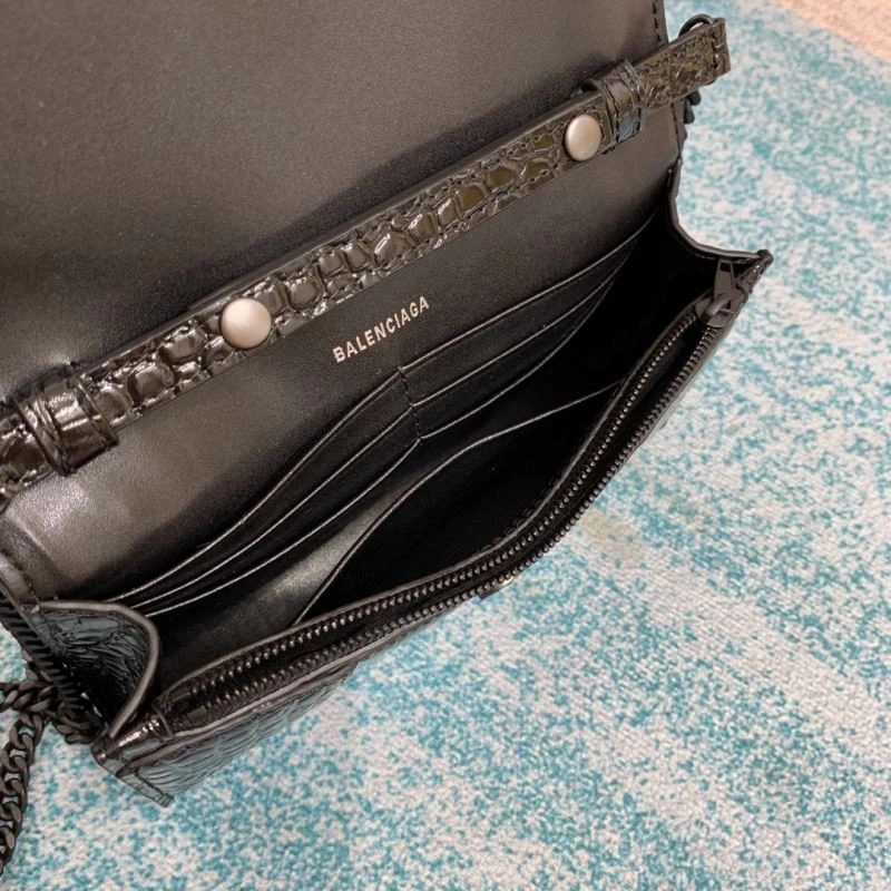Classic Balenciaga Hourglass Crocodile Chain Bag with B-Pull Tab 72610