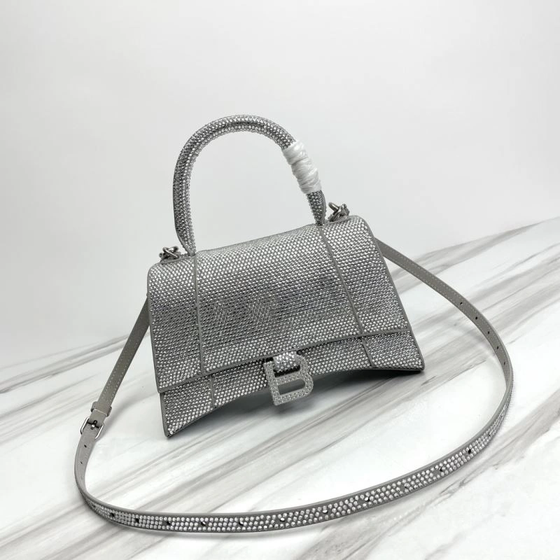 Modern Balenciaga Hourglass Crocodile Embossed Bag - Style 78749