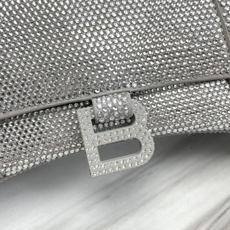 Modern Balenciaga Hourglass Crocodile Embossed Bag - Style 78749
