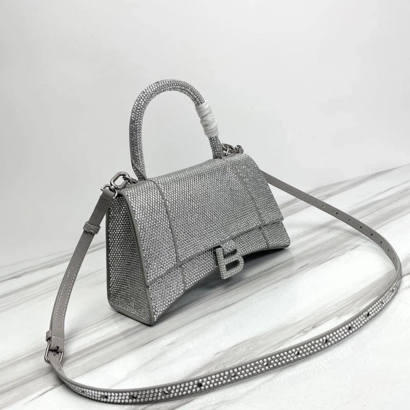 Modern Balenciaga Hourglass Crocodile Embossed Bag - Style 78749