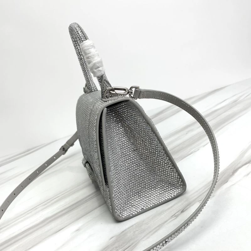 Modern Balenciaga Hourglass Crocodile Embossed Bag - Style 78749