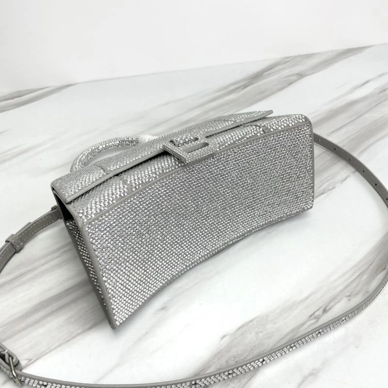 Modern Balenciaga Hourglass Crocodile Embossed Bag - Style 78749