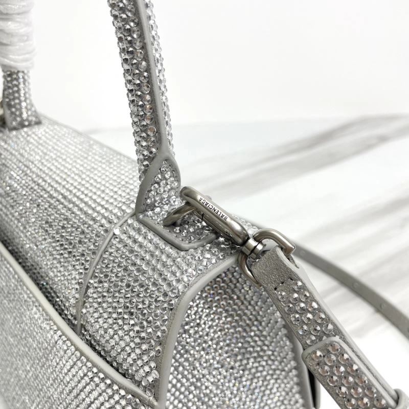 Modern Balenciaga Hourglass Crocodile Embossed Bag - Style 78749