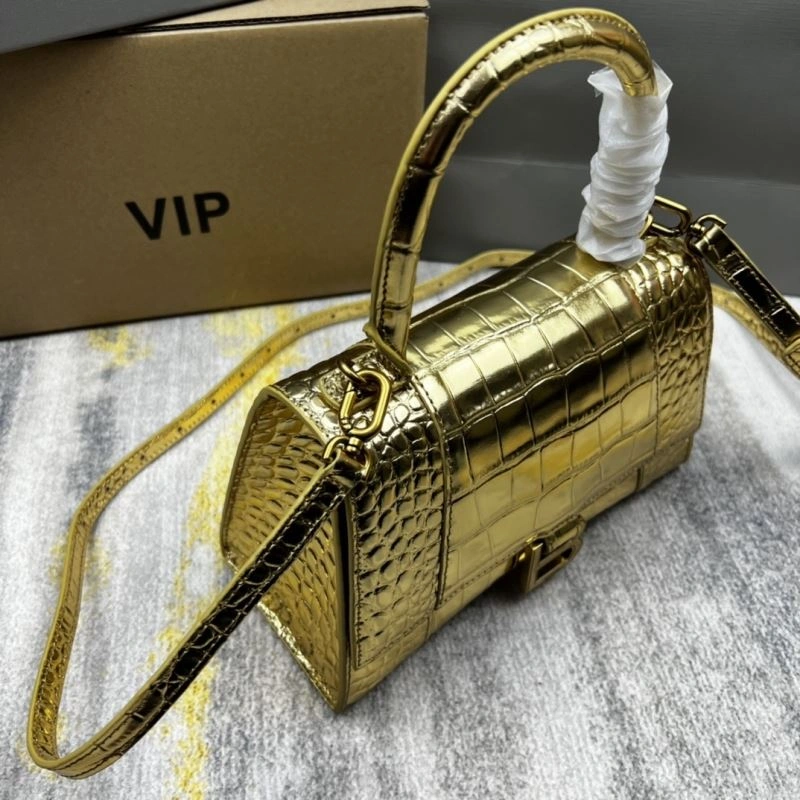 Balenciaga Hourglass Crocodile Gold Bag - VIP Edition MultiPurpose 78706