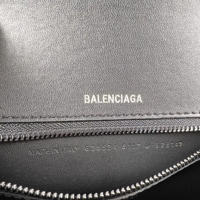 Balenciaga Hourglass Crocodile Pattern Bag - Black Buckle Breathable 78711