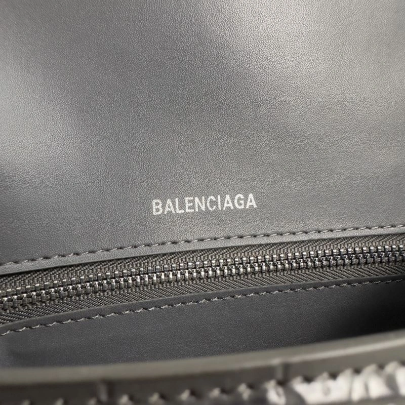Elegant Balenciaga Hourglass Crocodile Pattern Bag - Carbon Gray S Size 70013