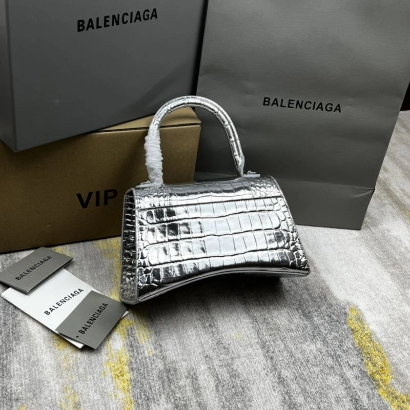 Balenciaga Hourglass Crocodile Pattern Bag - Silver Edition StreetReady 78708
