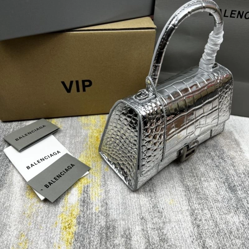 Balenciaga Hourglass Crocodile Pattern Bag - Silver Edition StreetReady 78708