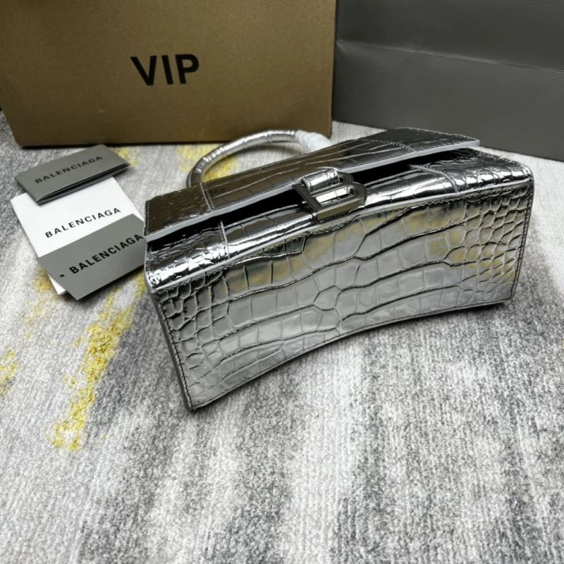 Balenciaga Hourglass Crocodile Pattern Bag - Silver Edition StreetReady 78708