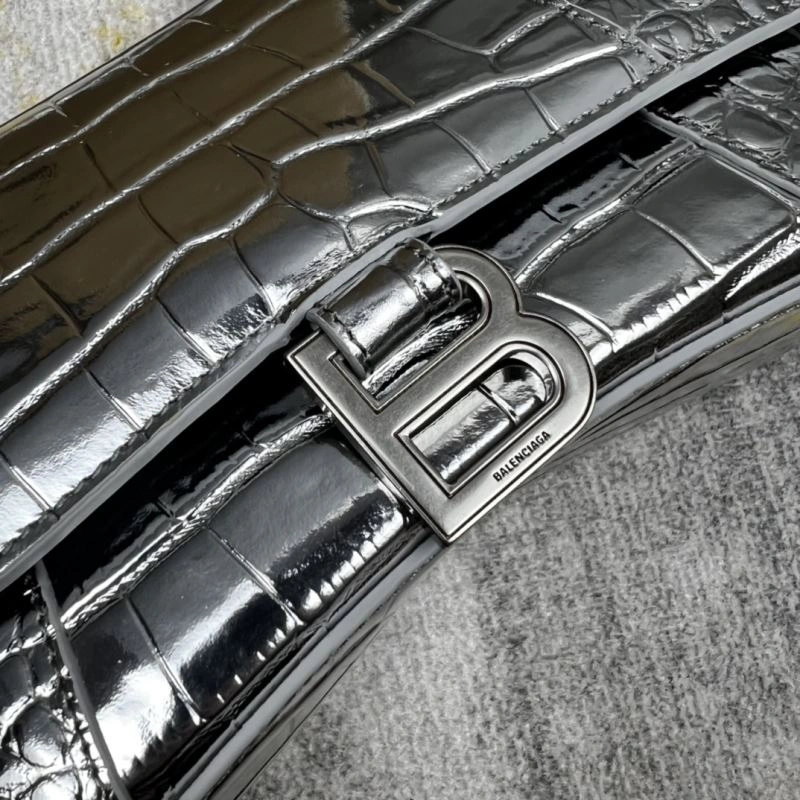 Balenciaga Hourglass Crocodile Pattern Bag - Silver Edition StreetReady 78708