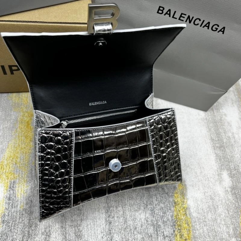 Balenciaga Hourglass Crocodile Pattern Bag - Silver Edition StreetReady 78708