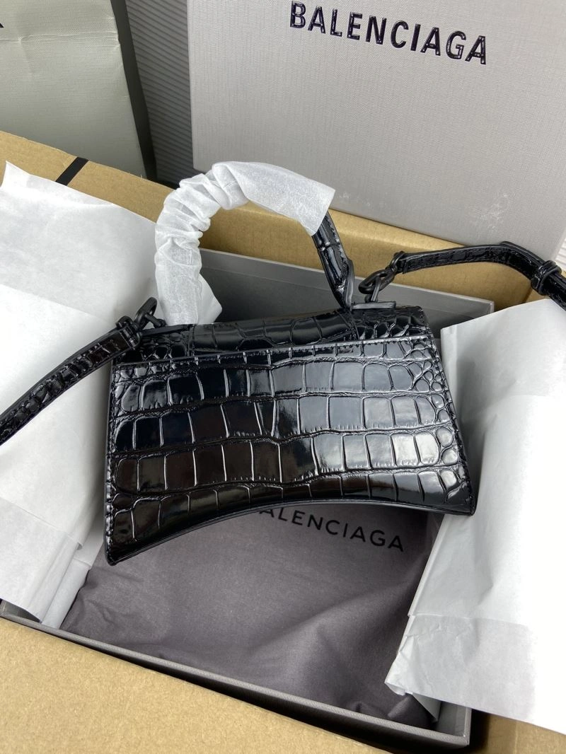 Balenciaga Hourglass Crocodile Pattern Bag with Black Buckle SunProtective 78719