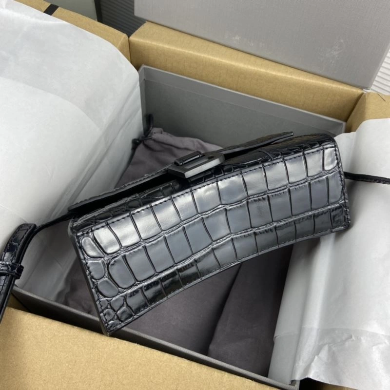 Balenciaga Hourglass Crocodile Pattern Bag with Black Buckle SunProtective 78719