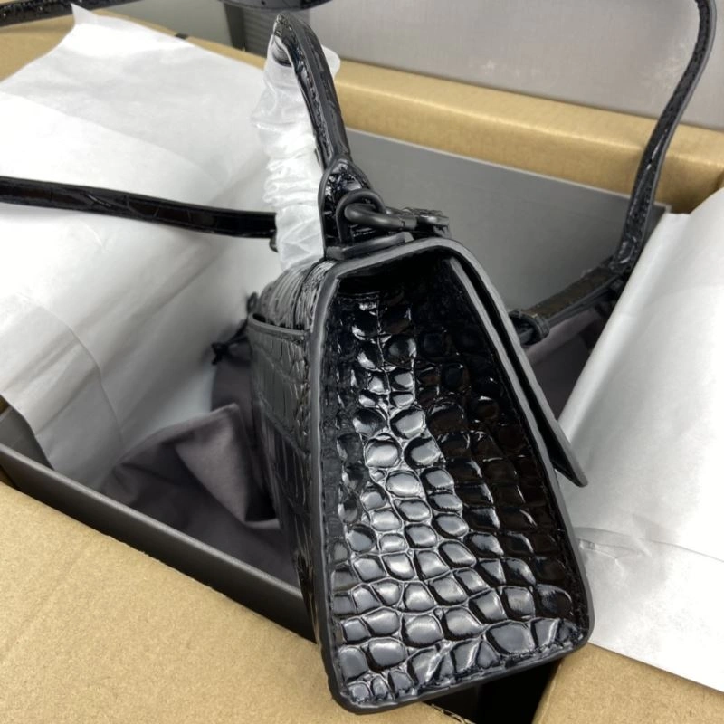 Balenciaga Hourglass Crocodile Pattern Bag with Black Buckle SunProtective 78719