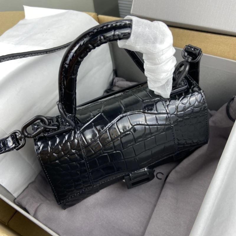 Balenciaga Hourglass Crocodile Pattern Bag with Black Buckle SunProtective 78719