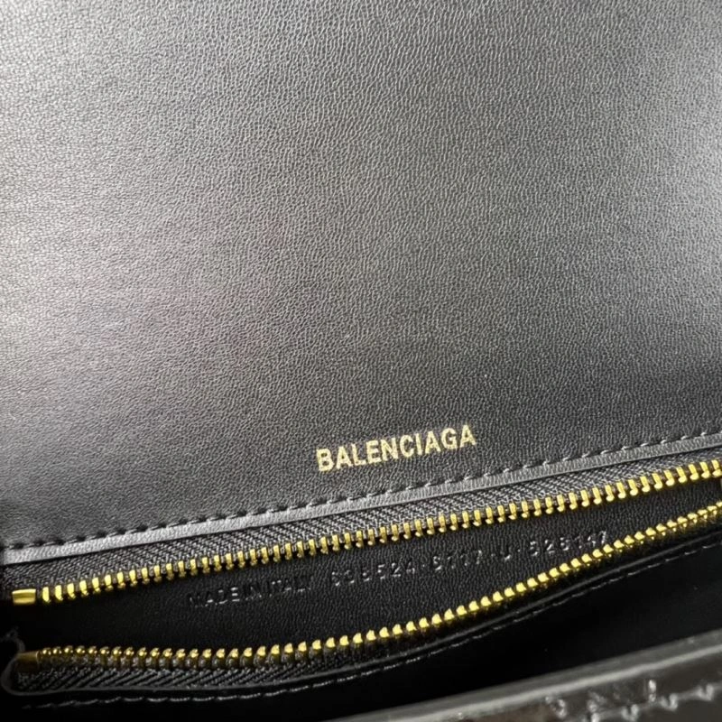 Stretchable Balenciaga Hourglass Crocodile Pattern Bag with Gold Buckle 78713